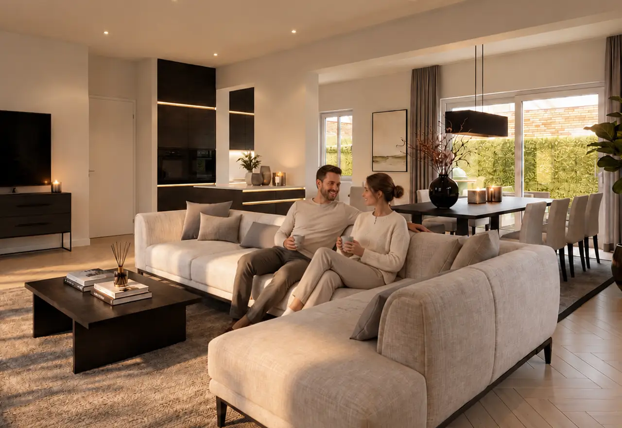 Interieurimpressie woonkamer begane grond bouwnummer 5